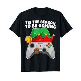 Tis the Season to be Gamer Christmas Video Player T-Shirt, black