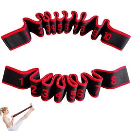 2PCS Fitness Resistance Band for Stretching and Yoga, Number Stretch Resistance Band with Clear Markings, 8-Section Elastic Training Bands for Full Body Stretching Shaping