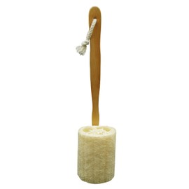 Natural Exfoliating Loofah Luffa Loofa Back Sponge Scrubber Brush with Long Wooden Handle Stick Holder Body Shower Bath Spa Pack of 1