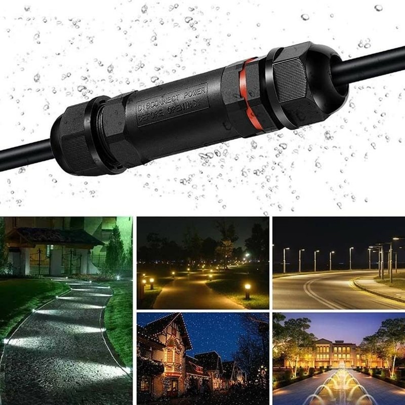 Cable Connector Waterproof IP68 3-Pole for 1-13 mm Cable Diameter,