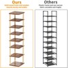 LUCKNOCK Vertical Shoe Rack, 8-Tier Tall Narrow Shoe Organizer for