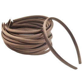 Hixixi - Paquete de 20 diademas de tela de satén cubierta para niñas y mujeres (20 unidades, color marrón)