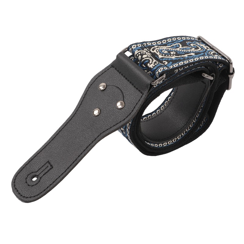 Electric Guitar Strap Adjustable Nylon Embroidered Shoulder Strap with Non