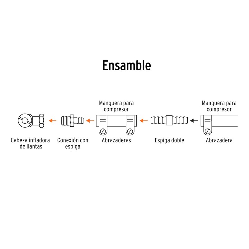 Air Tools 3/8" Hose Repair Kit 6 Pieces