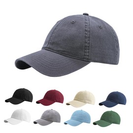 Etyepoh Baseball Cap for Men and Women, Unisex Cap Adjustable Pure Colour Baseboard Baseball Cap Hat, C-dark grey