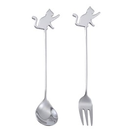 Spoon and Fork Set Gifts for Cat Lovers Birthday Gifts for Best Friend Friendship Gifts for Women Anniversary Wedding Gifts for Him Husband Boyfriend Gifts for Men Engagement Gifts for Couples