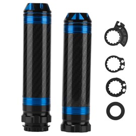 2PCS Motorcycle Handle Bar Grip Cover Carbon Fiber Corrosion Resistant Waterproof Universal for 7/8in HandlebarBlue