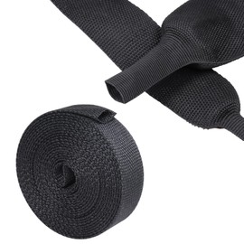 SUNNAREPOON Cable Management Braided Sleeving Shrinkable Tube, 2 in 1 Ratio No-Adhesive Lined Automotive Heat Shrink Wire Loom for Wire Harness Protector (3/8'' - 28ft)