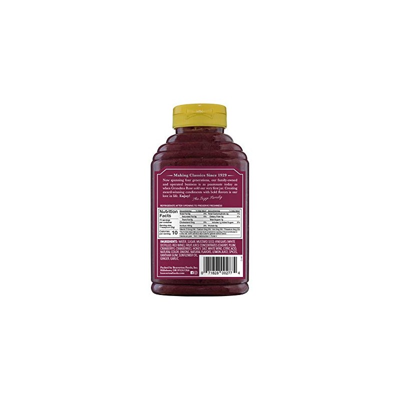 Beaver Cranberry Mustard, 13 Ounce Squeeze Bottle (Pack of 6)