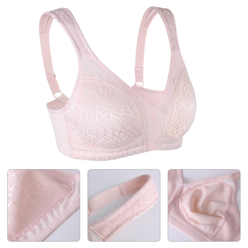 Lemorosy Full Coverage Non Padded Wireless Minimizer Bra Women's Plus