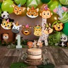 Adecortalk Cartoon Safari Animals Birthday Banner Cute Animal Birthday Party