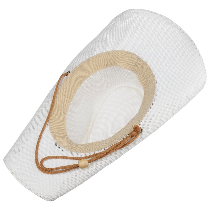Lipodo Vescadosa Western Straw Hat Summer Men Women, White, M