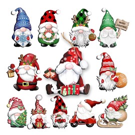 Regendeko Pack of 24 Christmas Tree Decorations Christmas Pendants Wooden Santa Claus Christmas Decoration (gnome)