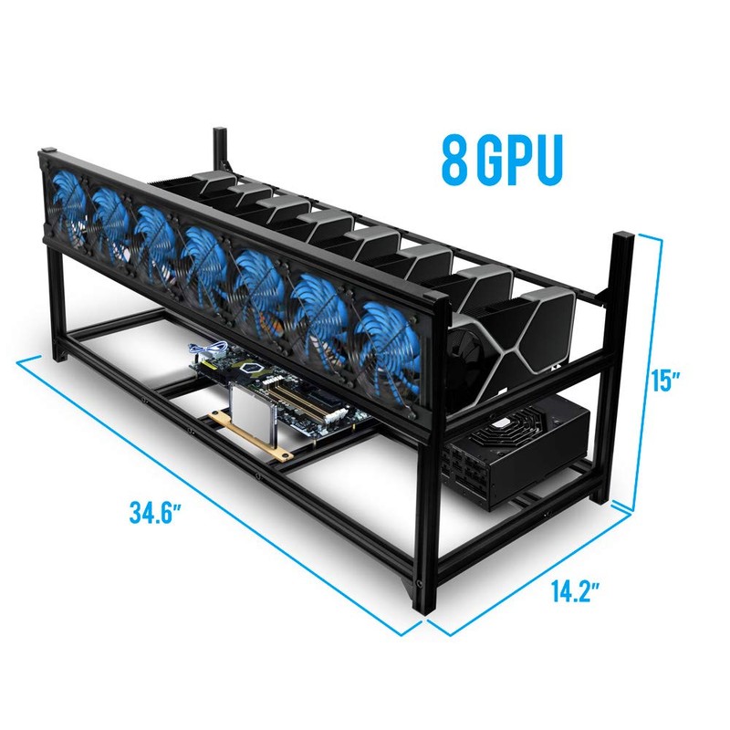 Kingwin 8 GPU Miner Rig Case Frame – Premium Stackable