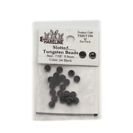 Hareline Slotted Tungsten Beads #196 7/32'' (5.56mm) Jet Black