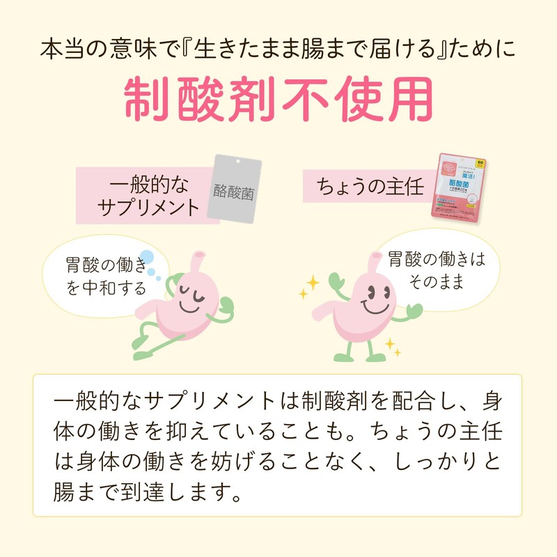 ちょうの主任 サプリメント 60日分 60粒 1粒 酪酸菌 約1千万個配合 ビフィズス菌 乳酸菌 22種