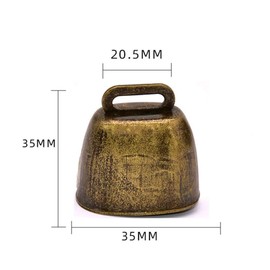 2Pcs Mini Cow Horse Sheep Grazing Bells Cattle Farm Animal Copper Loud Bronze Bell Metal Cowbells Mini Call Bells with Handle Noisemaker Party Favor