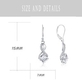 Starnny Hoop Earrings Silver 925 Women's 3A Cubic Zirconia Earrings White Gifts for Women, White Gold, Cubic Zirconia