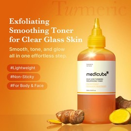 [NEW] Kojic Acid Turmeric Toner for Face & Body | Daily Toner for Uneven Skin Tone & Texture | Niacinamide, Glycolic Acid for Clear Glass Skin | Korean Skin Care | 250ml