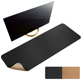 MAIDERN Alfombrilla de Escritorio Reversible de Piel/Corcho | 120x40cm XXL | Doble Cara para Oficina y Hogar | Protector de Mesa Elegante | Negro