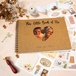 Stofinity Couples Scrapbook Album - Picture Scrap Book Photo Albums, Wedding Anniversary Journal, Travel Memory Book For Couples, Diy Valentines Day Gifts For Him, Scrapbook Kits For Boyfriend