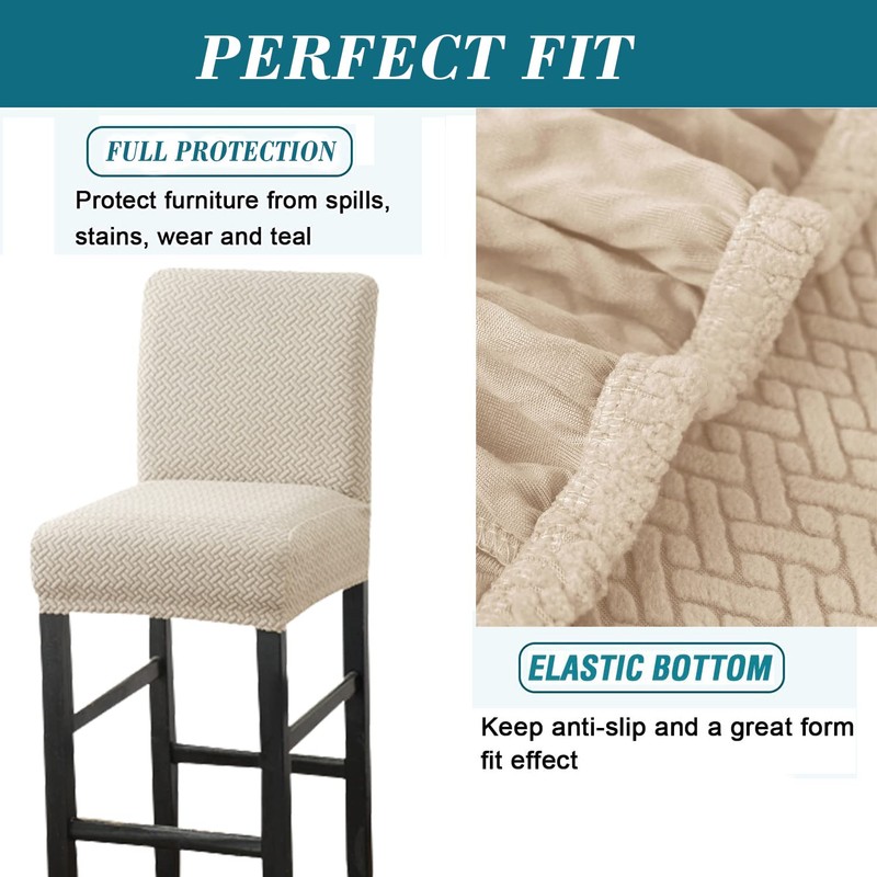 HFCNMY Bar Stool Covers,2 Pack Stretch Bar Stool Covers with