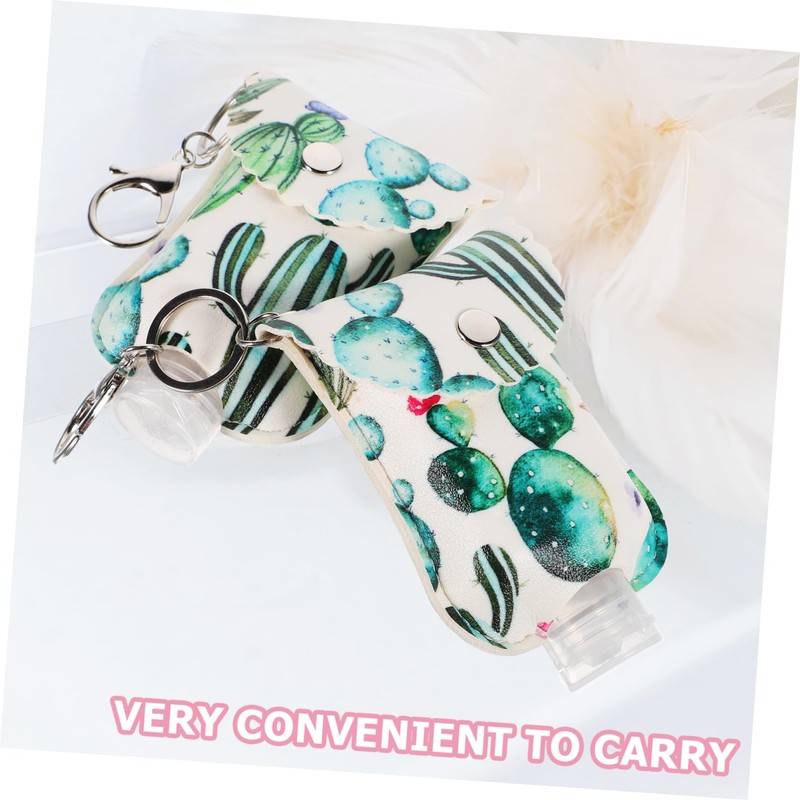 TOVINANNA 4 Sets Travel Toiletry Bottle 60ml Refillable Keyring Case