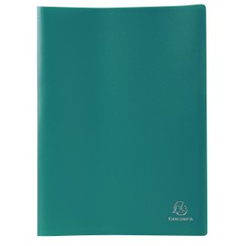 Exacompta - Ref 8513E - Soft PP Display Book - Suitable for A4 Documents, Made from Polypropylene, Lightweight, 10 Pockets, 20 Viewing Pages - Green Cover
