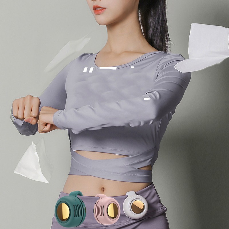 Hanging Waist Fan Portable USB Charging Leafless Fan with Mini