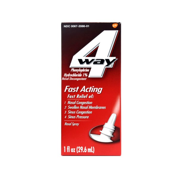 4 Way Fast Acting Nasal Spray - 1 oz, Pack of 2