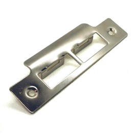 Polished Strike Plate Double Chrome for Mortice Lock or Tubular Latch 114mm Length x 25mm Width Pack of 1 (Double Chrome Strike Plate)