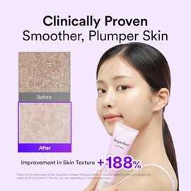 VEGANIFECT Collagen Wrapping Peel Off Facial Cream Mask with Jelly Brush, For Elasticity, Hydrating, Hydrolyzed Collagen & Peptide, Glass Skin, Korean