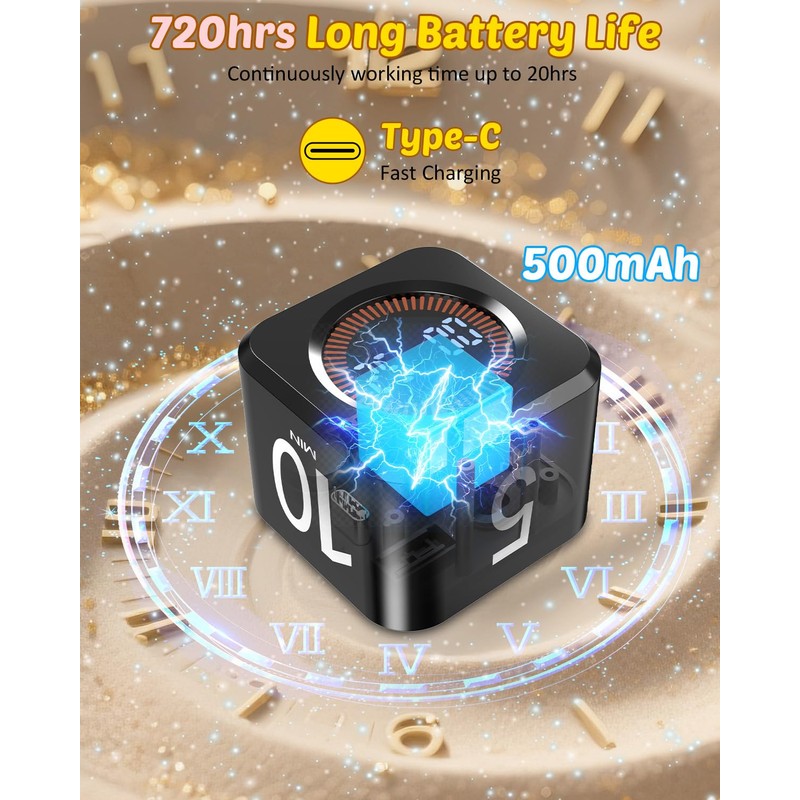 Pomodoro Timer Cube Visual Productivity Flip Timer for Kids Classroom