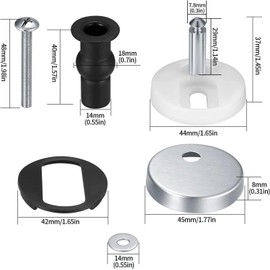 Upgrade Toilet Seat Fixings Quick Release, Universal Toilet Seat Top Fittings Quick Release Toilet Seat Hinges for WC Toilet Blind Holes (2)