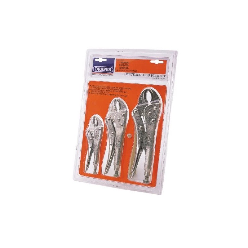 Draper Draper 3 Piece Plier Set 140mm,185mm 220mm | Self