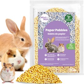 mini&moe RABIT Bedding Guinea Pig Bedding Paper Pellet Bedding: Odor Control & Moisture Absorbent Natural Paper Pellet Bedding - for Small Animal Guinea Pigs, Rabbits,Hamsters Bedding 1.98lb