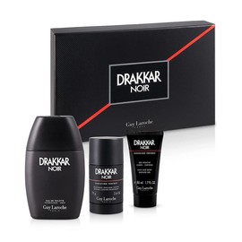 Drakkar Noir by Guy Laroche for Men - 3 Pc Gift Set 2021 - 3.4oz EDT Spray, 2.6oz Deodorant Stick, 1.7oz Shower Gel