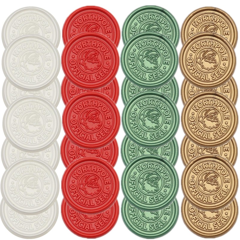 Northpole Calcomanías de sello de cera ONWINPOR para Navidad, 50
