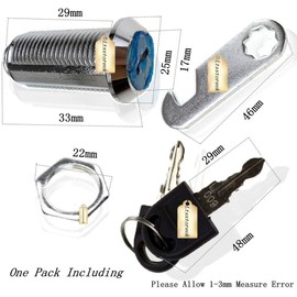 Lsgoodcare 10Pack Security Mailbox Lock Cabinet Drawer Cupboard Cam Lock 25Mm with 20 Keys, Each Lock are Different Key