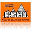 100 ASCO Super Stainless Double Edge Safety Razor Blades by