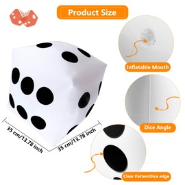 Restroma 12 Pcs Giant Inflatable Dice Jumbo Blow Up Dice Large Dice Toys for Summer Outdoor Game Beach Swimming Pool Party Favors (Color Style 2)