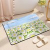 Household technology 1+1 washable beautiful flower diatomaceous earth mat, cherry