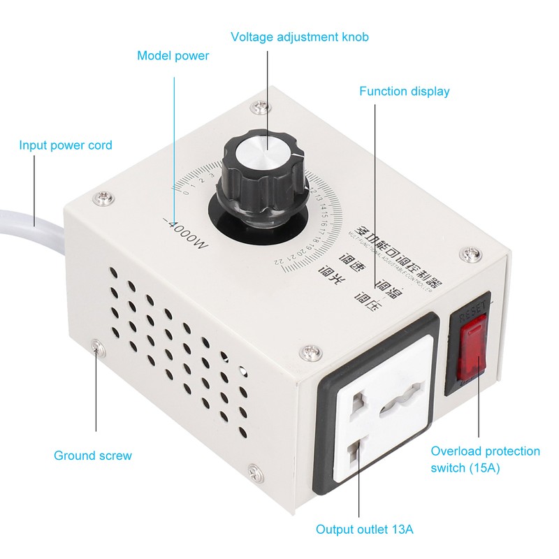 4000W SCR Voltage Regulator Dimmer High Power Electronic Thyristor Controller