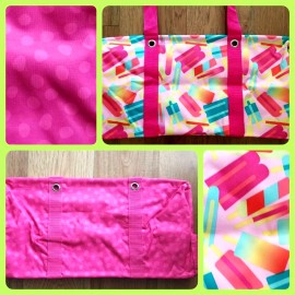 Thirty One NEW! Thirty One LARGE Utility Tote Popsicle Party or Pink lotsa Dots 31 - Popsicle Party