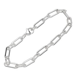 NKlaus Men's Silver Bracelet 925-22 cm – Figaro Anchor Chain – Sterling Bracelet Chain – Exquisite Men's Bracelet Real Sterling Silver – 5.3 mm Wide 12687, Sterling Silver