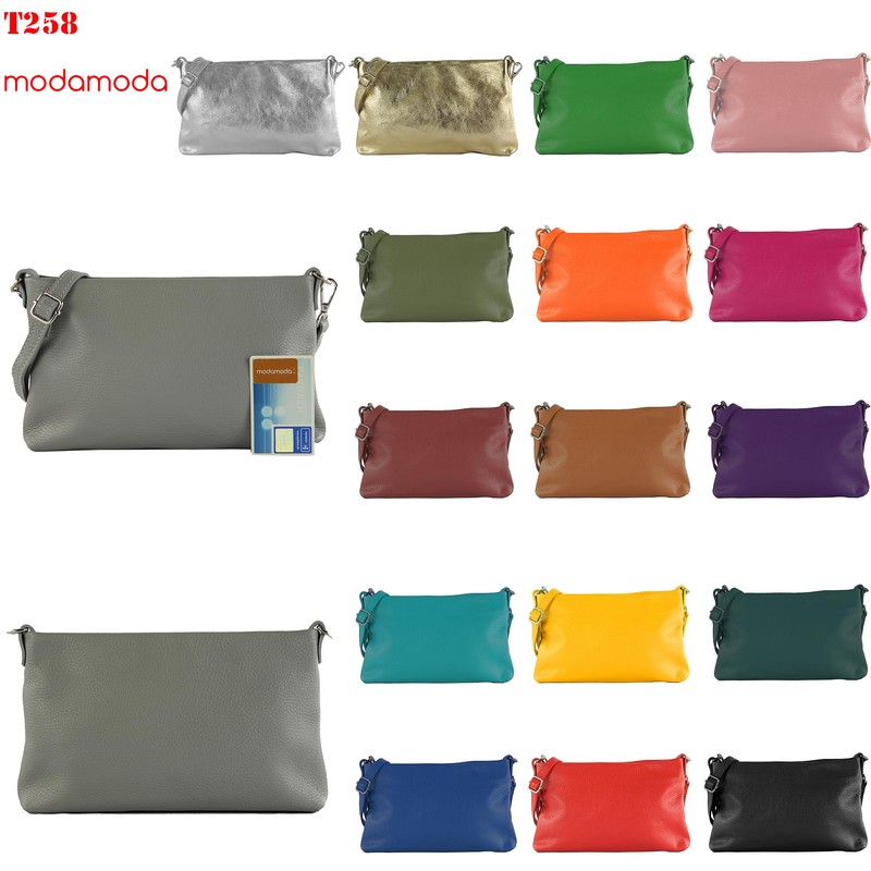 modamoda de - T258 - Women's Italian Leather Shoulder Bag,