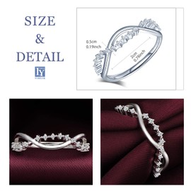 Yumilok Women's Ring Adjustable Anniversary Infinity Waves Cubic Zirconia Partner Rings Finger Ring Midi Ring Trust Ring Silver 925 for Women Girls, Sterling Silver Sterling silver Zirconia