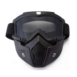 YIQI Motorcycle Mask Removable, Motorcycle Protective Goggles Dust Protection Goggles with Removable Face Mask, Windproof for Outdoor Bicycle Dirt Bike Motocross Off-Road Goggle (Grey Lenses)