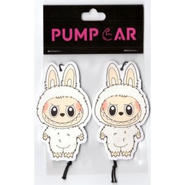 PumpCar car air freshener 2-piece double-sided The Monsters hanging cherry-scented for rearview mirror Car Interior Accessories Household Gifts (Soy Milk, Cherry)