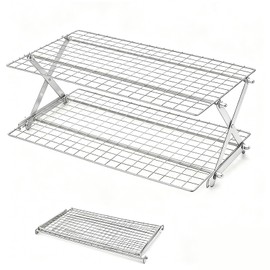 Velorique Collapsible Cooling Rack, Adjustable Stainless Steel Drying Rack (2 Tier)